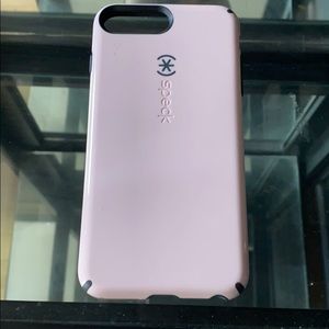 Pink and black speck phone case